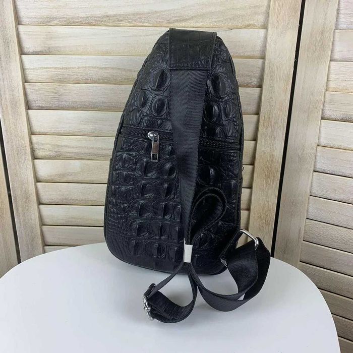 Мужская кожаная чоловіча шкіряна сумка барсетка бананка слинг из кожи