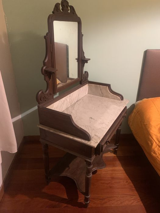 Toucador madeira e pedra mármore