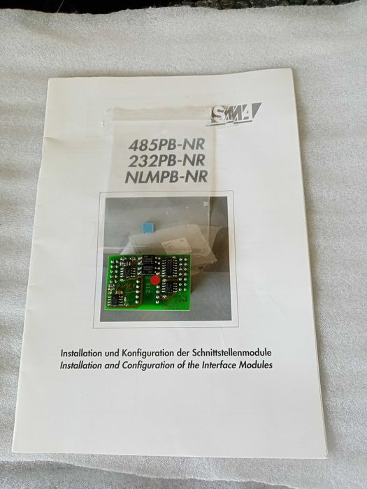 Interface RS485 para inversores SMA Sunny Boy 1ª geração