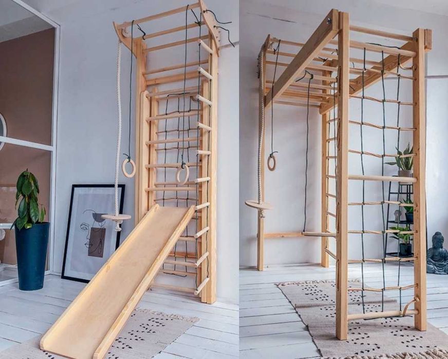 Шведская стенка детская 2в1 Сетка Рукоход Шведська стінка Трансформер