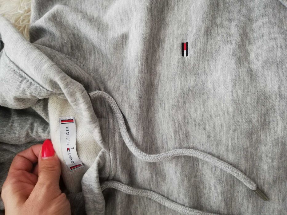 bluza Tommy Hilfiger S 36 M 38 szara bluza z kapturem M 38 Tommy