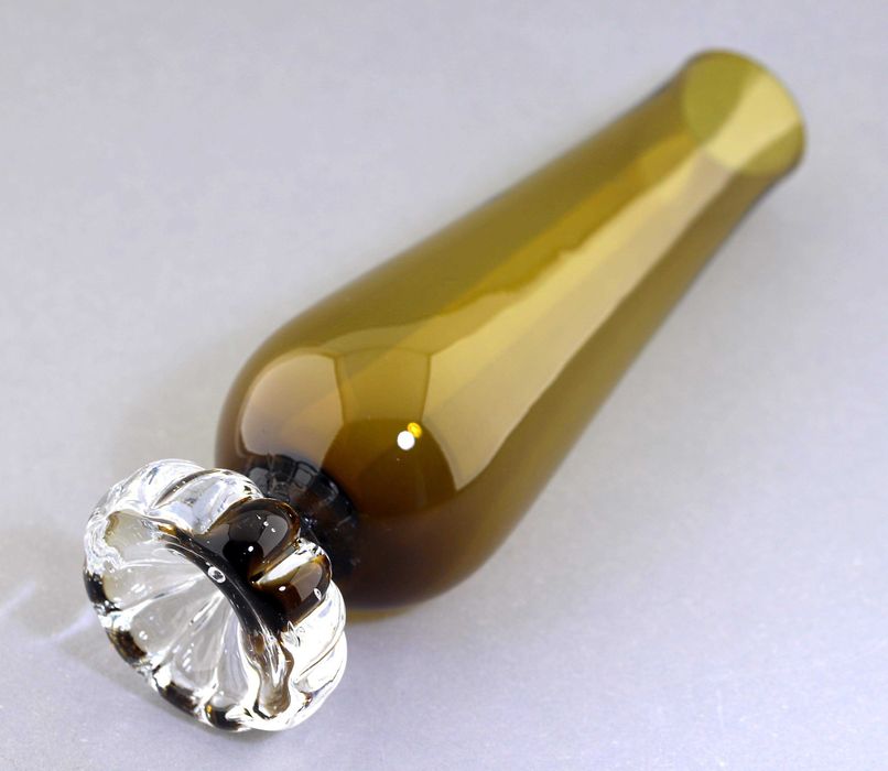 Wazon brązowy wys 21,5cm Borgstrom Aseda Glasbruk Szwecja