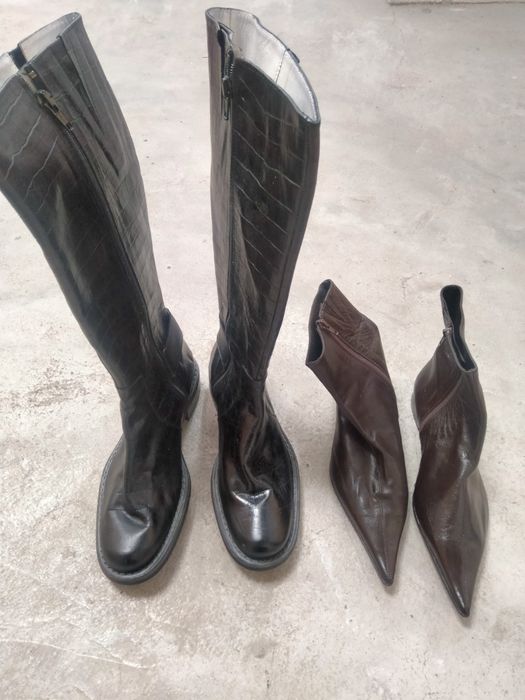 Botas cano alto,Botins castanhos e sapatos azuis Charles