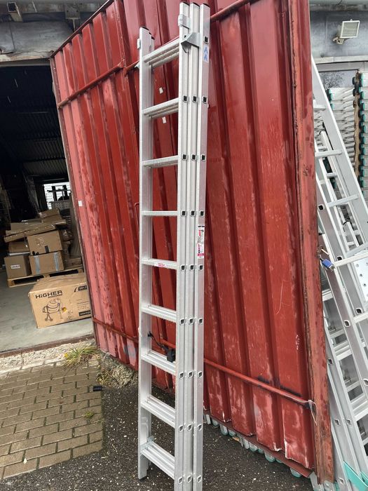 Drabina aluminiowa z opcją na schody 3x9 HIGHER 5,06m Hobby II Gat