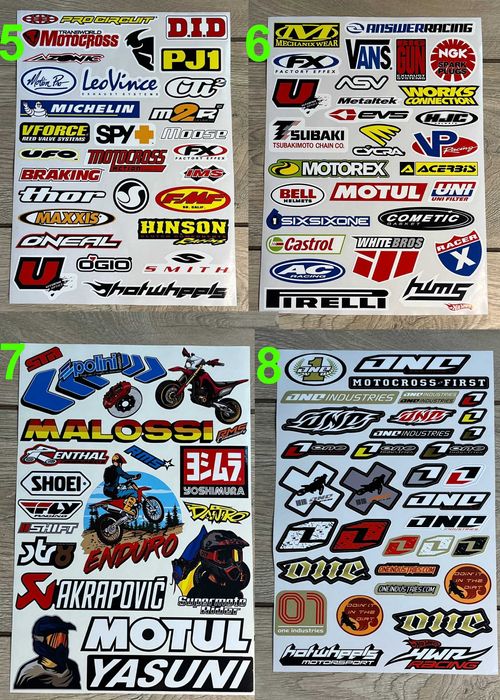 Наклейки на мото пластик. Спонсор пак вінілові