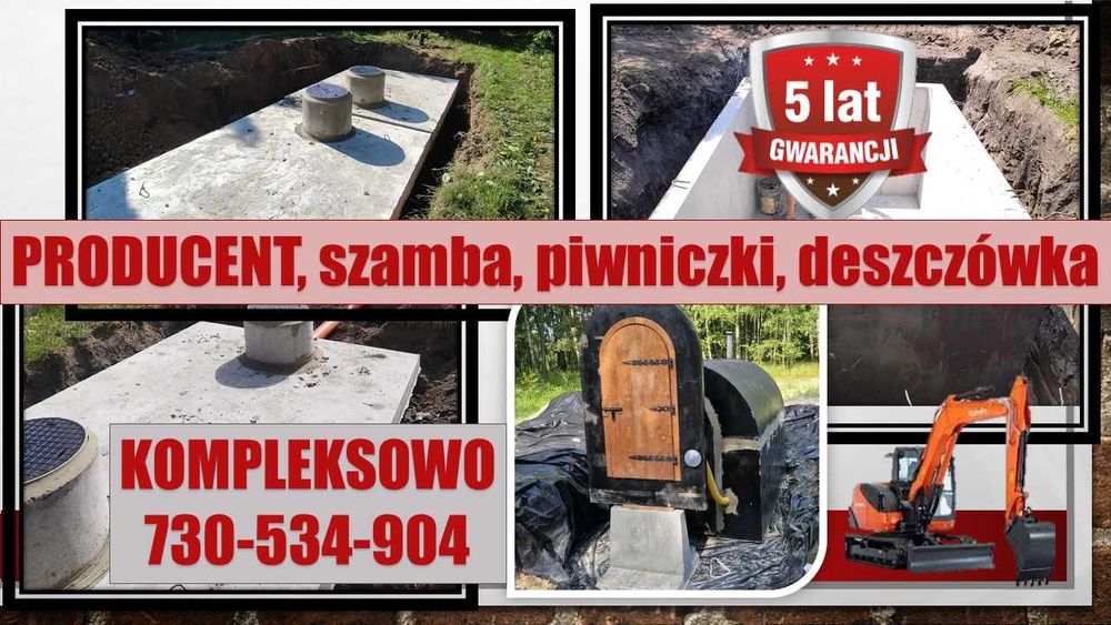 Szambo betonowe Zbiornik Gnojowica Deszczówka Piwnica Schron Kanał