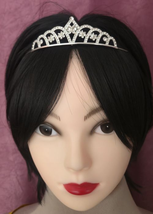 srebrna tiara diadem ślubny z cyrkoniami