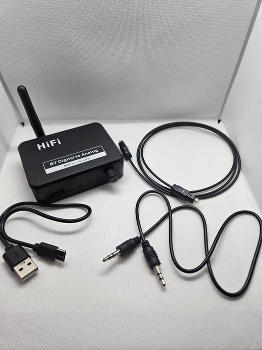 Bluetooth 5.0 DAC – konwerter audio cyfrowy na analogowy | Toslink AUX