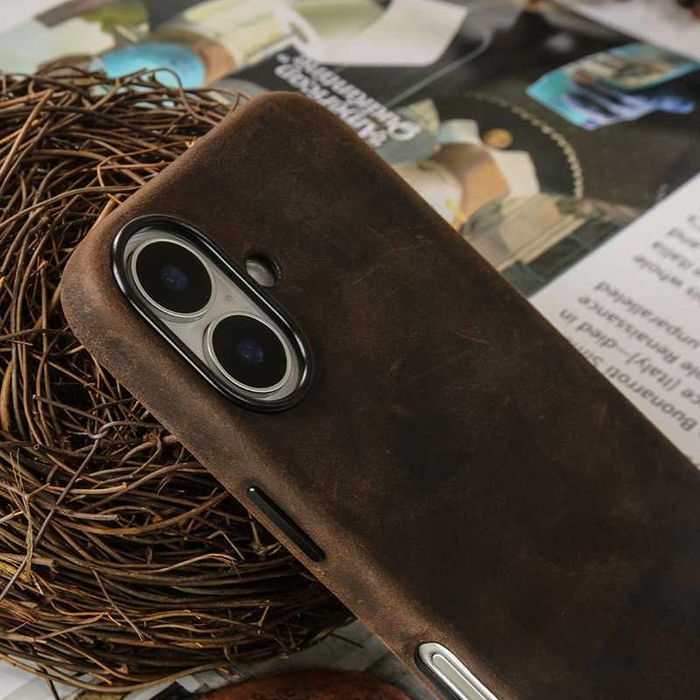 Премиум чехол кожаный чохол iphone 16 pro max Magsafe