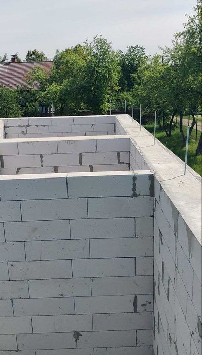 Мурування кладка газоблоку піноблоку керамоблоку, послуги муляра, будівництво будинку, кладочні роботи, зведення коробки, стіни перестінки перегородки
