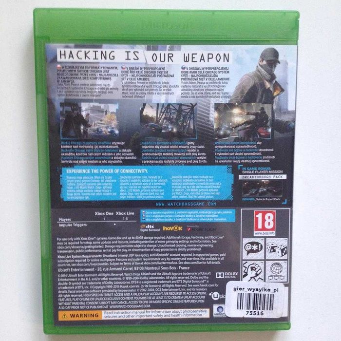 Watch Dogs XOne PL Sklep W-wa Ursynów