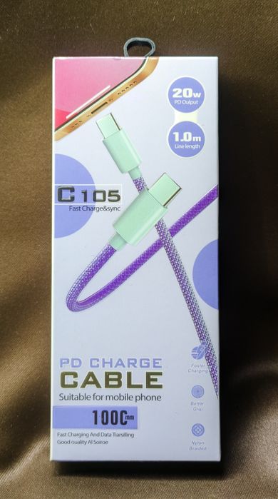 Кабель для быстрой зарядки C105 PD Charge Cable. Type c type c