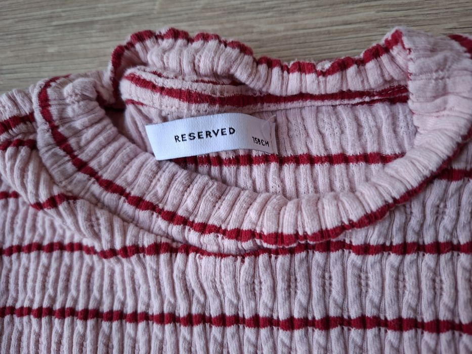 Bluzka Reserved różowa w paski rozmiar 158
