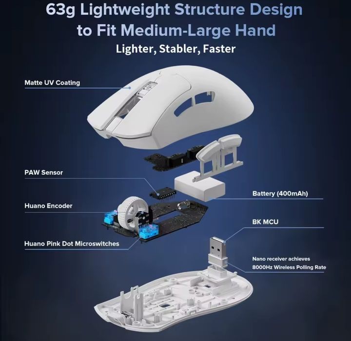 Геймер мышка с станцией Delux m900 ,PAW3311,Black,400mah,63g,ПО#