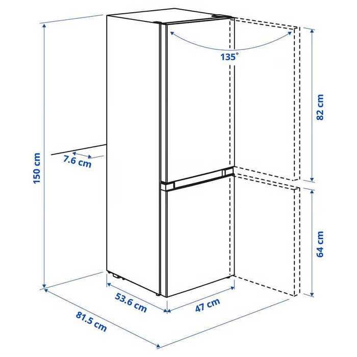 Холодильник з морозильною камерою LAGAN 115/59 л, 506.194.57