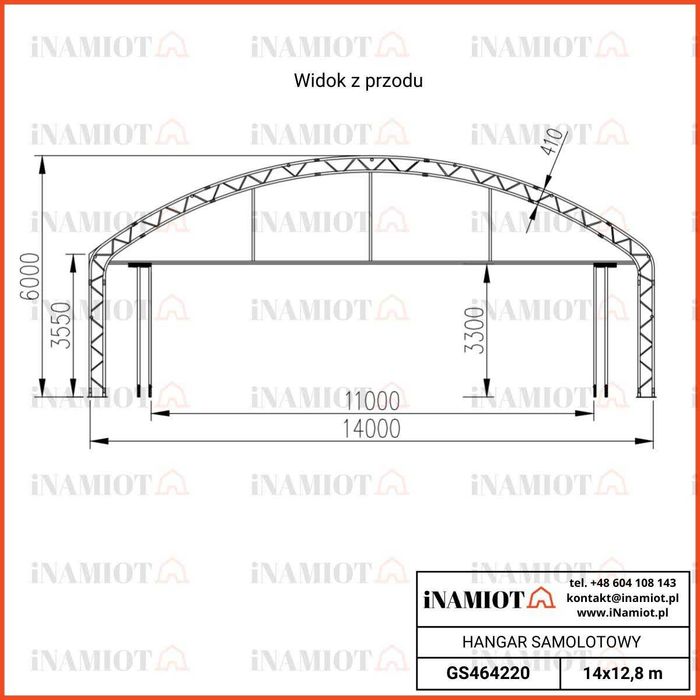 Hangar Namiotowy hala namiotowa samolotów 10x12,5x7,1 m garaż wiata