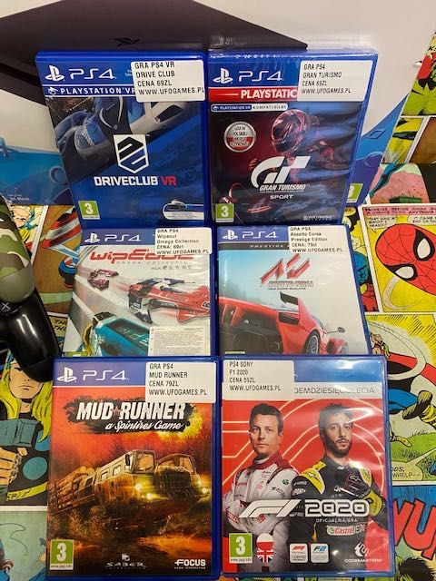 Sony Ps4 slim 500gb+ Wyścigi x6 Gran Turismo Mud Runner Gw12m Raty Szczecin Ufogames