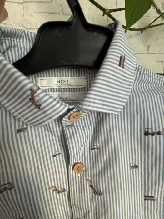 NEXT 80-86 koszula dla chłopca w samochody, traktory, pojazdy