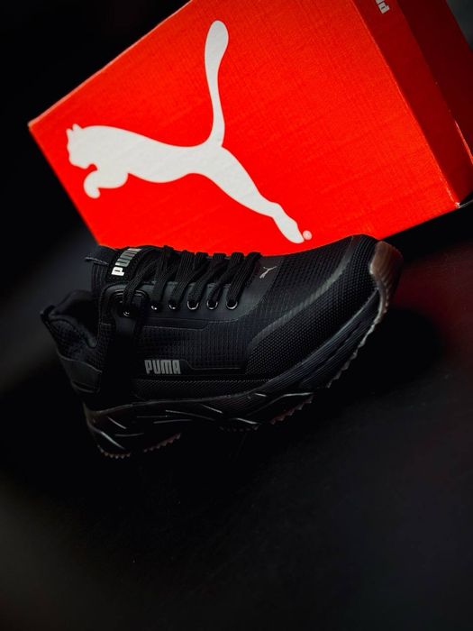 Крассовки Пума кожаные / черные кроссовки Puma демисезон /мужские Puma