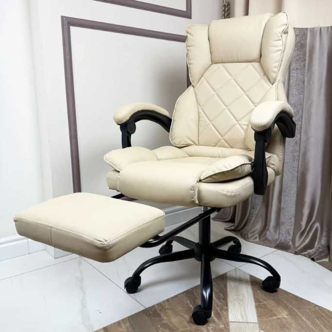 Крісло офісне ігрове DEXON тканина екошкіра підставка для ніг Склад