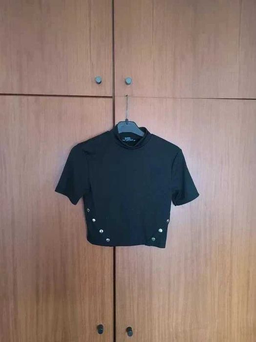 Top preto da Bershka