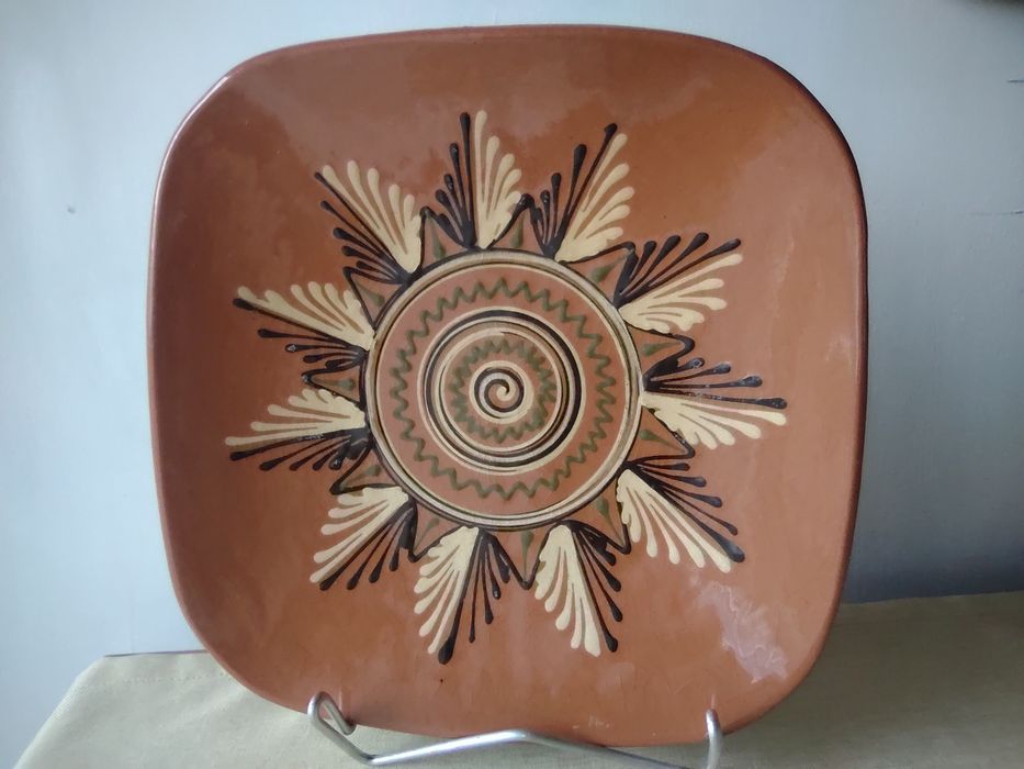 Talerz 29cm ceramika Łysa Góra Kamionka kolekcja PRL