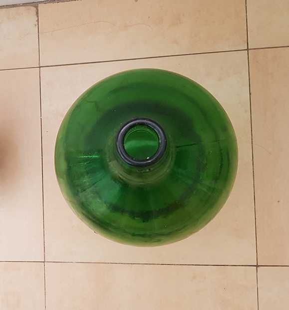 1 garrafão vintage de vidro 5 litros verde