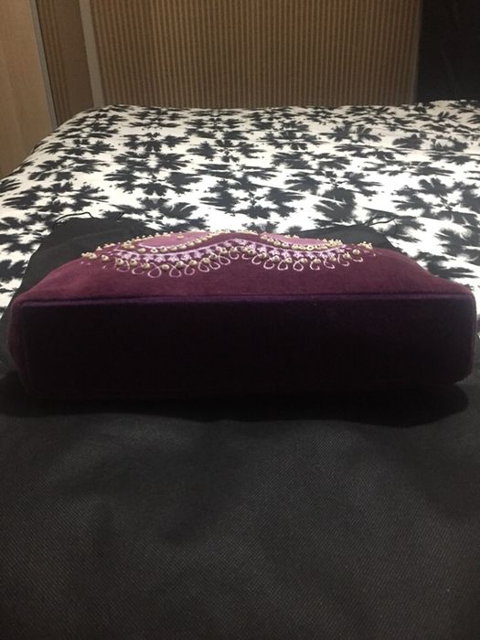 Mala de veludo cor beringela