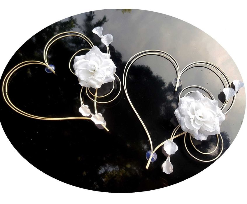 SERCA na Slub Dekoracja samochodu OZDOBY auta 2 szt.