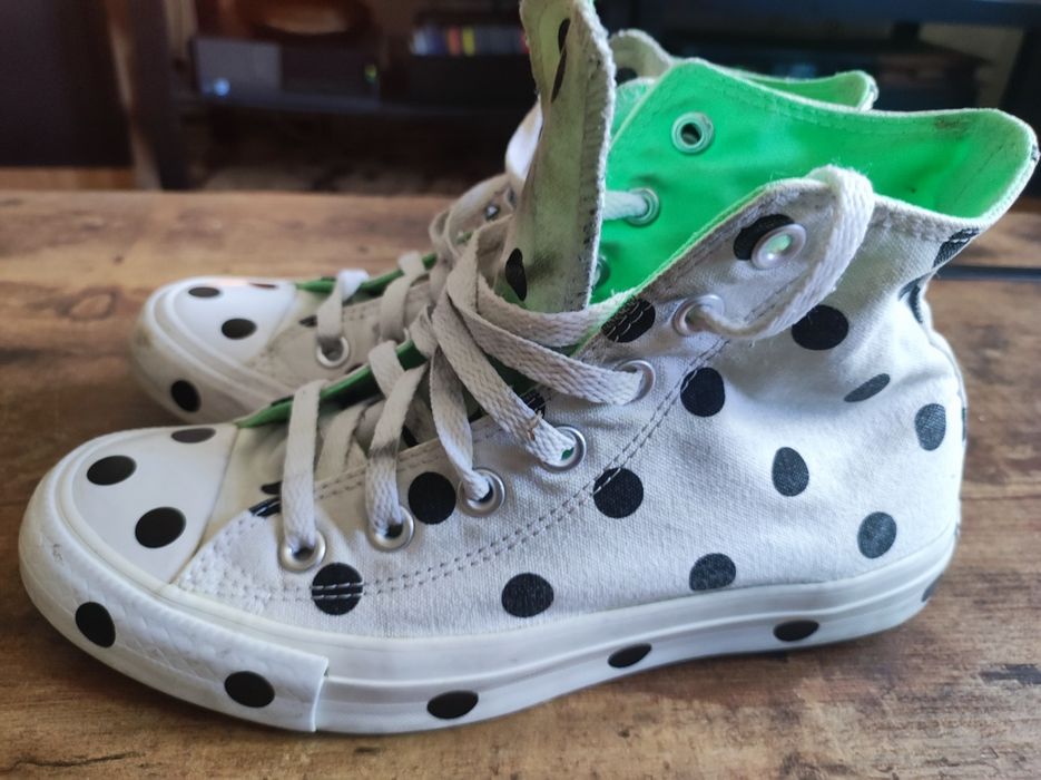 Converse, trampki r.37,5-38,biało-czarne kropki