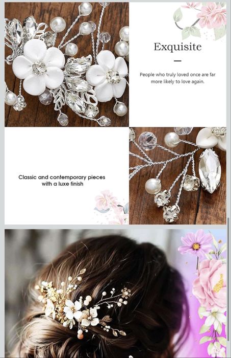 Kwiatowa opadka do wlosów dla Panny Młodej