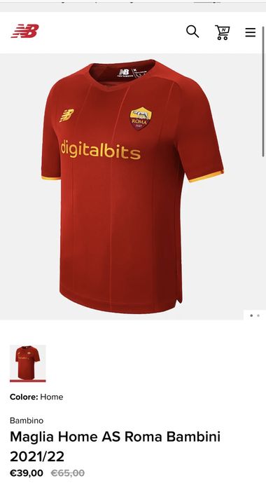 Футбольный костюм New Balance AS Roma (размер 16, ~5 лет)