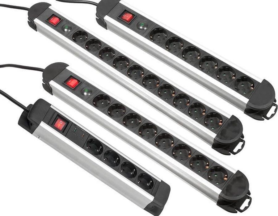 Подовжувач на 8 розеток  Aoboer GABKS08 з алюмінієвим корпусом