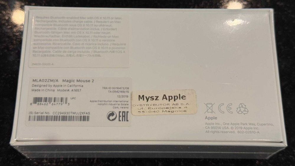 Mysz Apple Magic Mouse 2 A1657