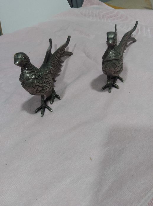 PAVOES 2 macho e femea em metal