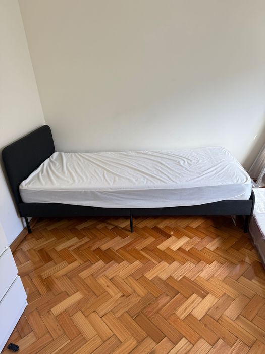 Cama Estofada 90x200 cm com Colchão