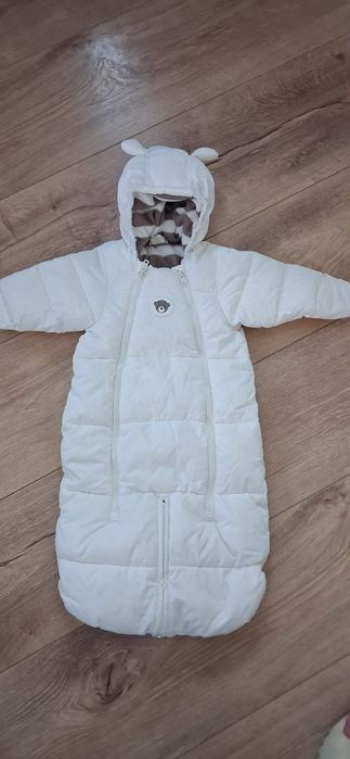 Kombinezon H&M 62/68 biały dla niemowlaka bardzo ciepły