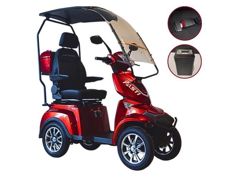 Elektryczny czterokołowy skuter Fasti 4 Max z dachem + bateria + pas
