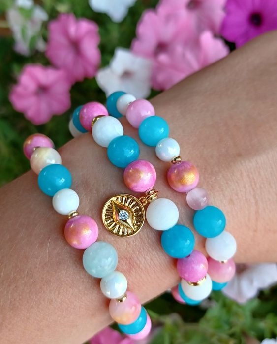 Bransoletki 3w1 z kamienia naturalny Handmade