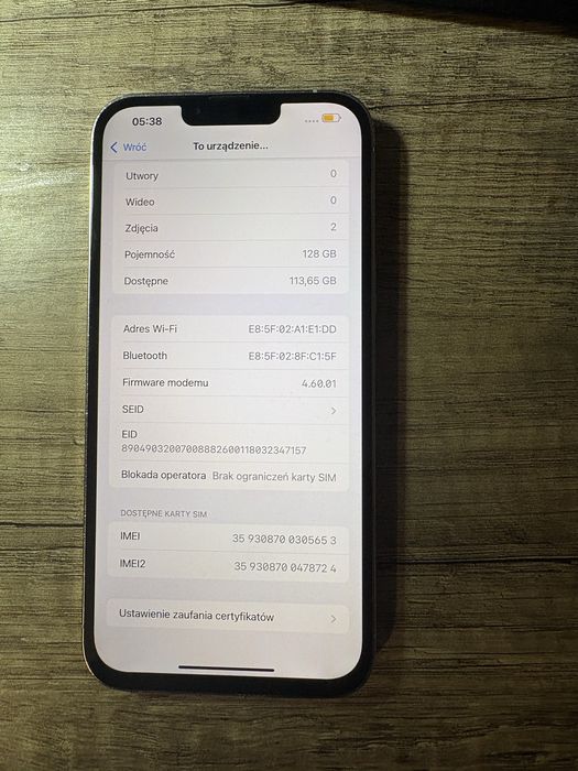 iPhone 13 Pro Max 128GB bialy