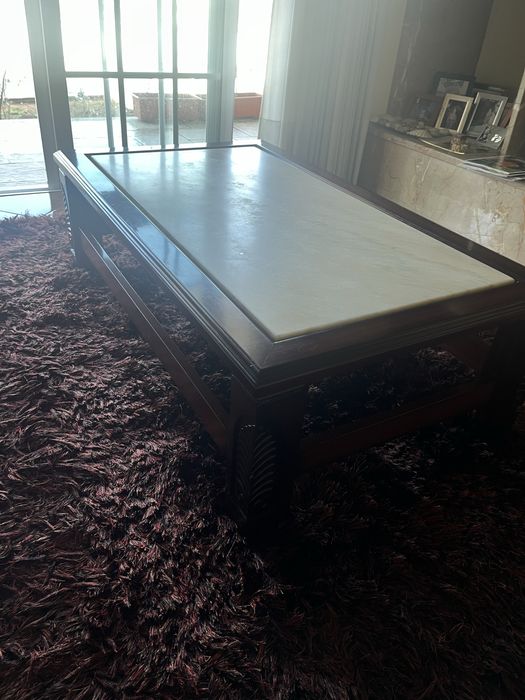 Mesa centro sala madeira mogno