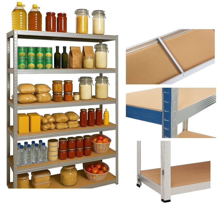 Regał Magazynowy Metal 6półek Spiżarnia Garaż Piwnica 222x90x40 1050kg