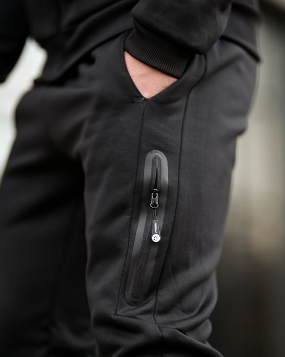 чоловічий спортивний костюм чорний/комплект кофта штани чорні