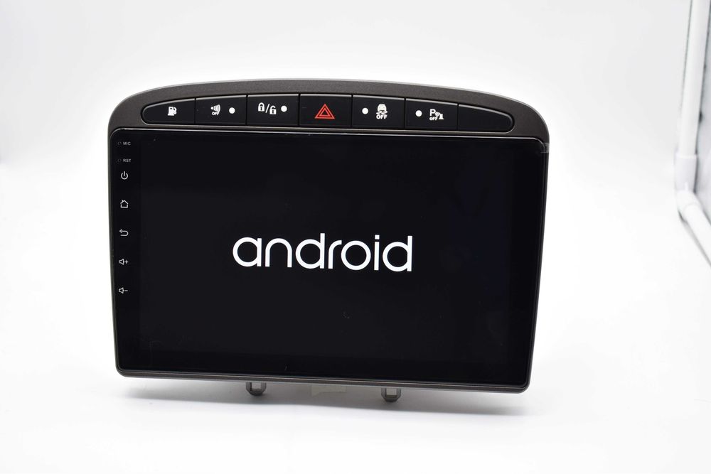 Rádio 2 DIN Android Peugeot 308 e Peugeot 408 moldura Cinza + câmara