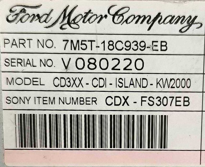 Rádio / Auto Rádio 7M5T-18C939-EB - FORD FOCUS II