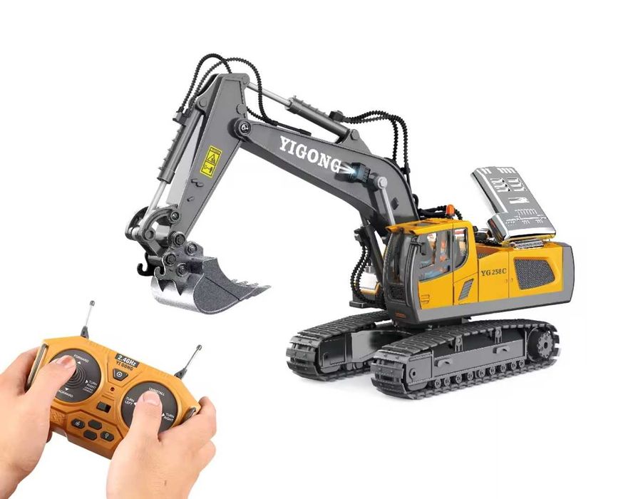 Экскаватор на радиоуправлении с металлическим ковшом Yigong 1:20
