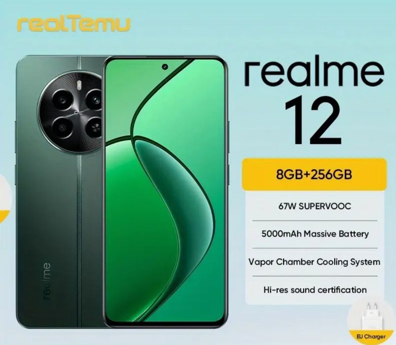 Realme 12 8/256 з NFC та зарядним пристроєм 80Вт в комплекті.