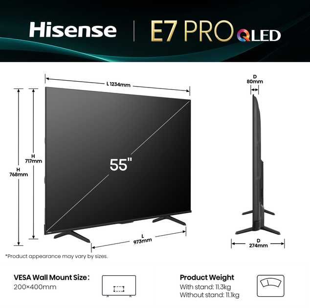 Телевізор Hisense QLED 55E7Q PRO Нова модель 2025/2026 року