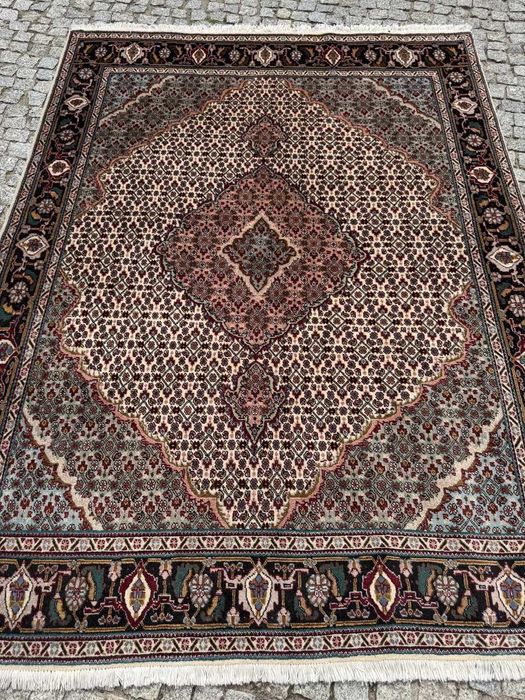 Kaszmirowy r. tkany dywan perski Tabriz z jedwabiem 200x150 galeria 10 tys