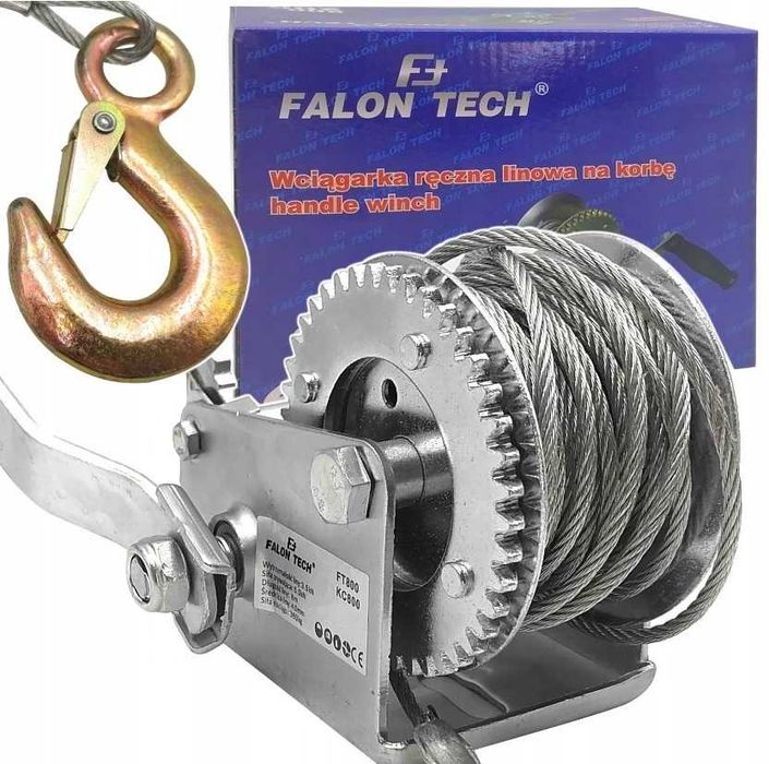 Wyciągarka Wciągarka Linowa Ręczna Na Korbę 800LBS